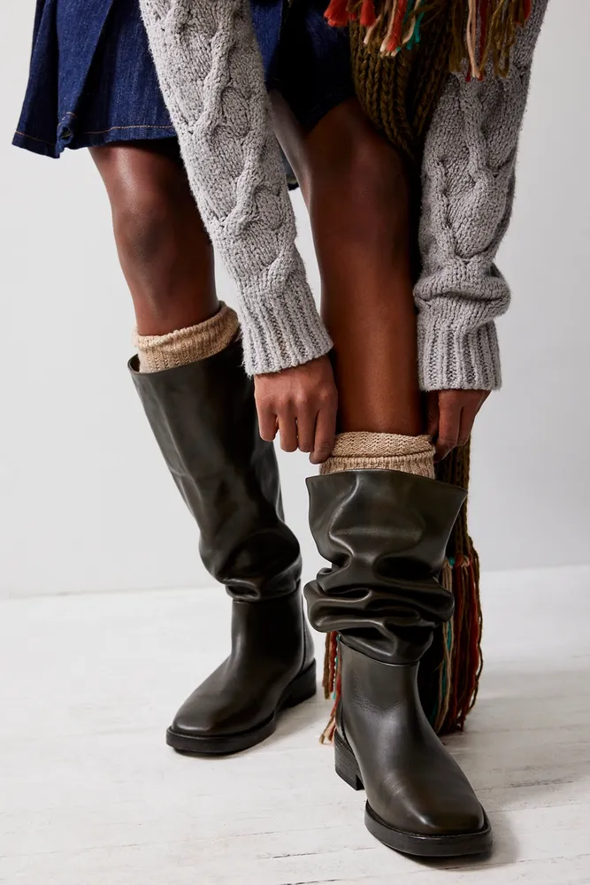 fold down leather boots