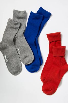 Thrills Victoria 3-Pack Sock Bundle by THRILLS at Free People, Grey / Blue / Red, One Size