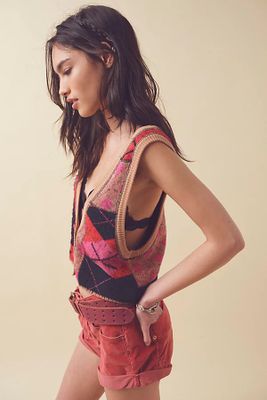 Camilla Vest by Free People, Camel Glow Combo, M