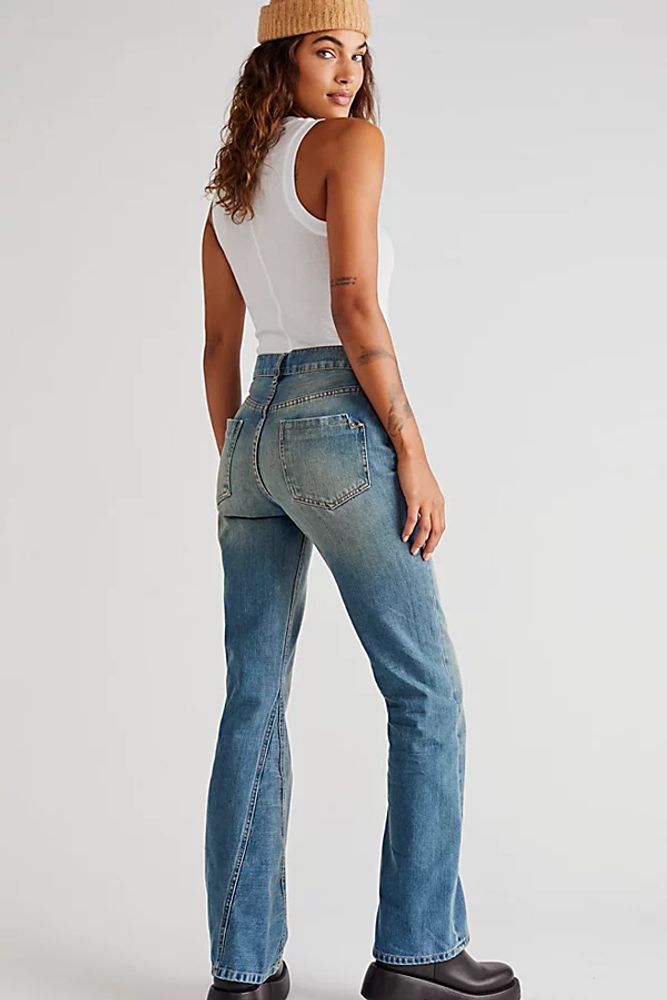 Serafin Mid-Rise Slim Flare Jeans by We The Free at People,