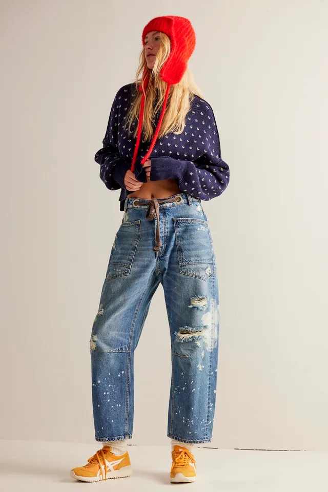 Free People Rock Springs Cotton Ankle Barrel Pants