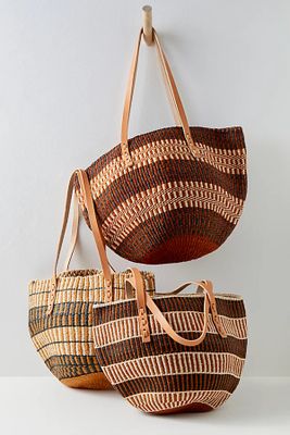 Jenna Bee Sisal Basket Tote Bag by Jenna Bee at Free People, Medium Brown, One Size