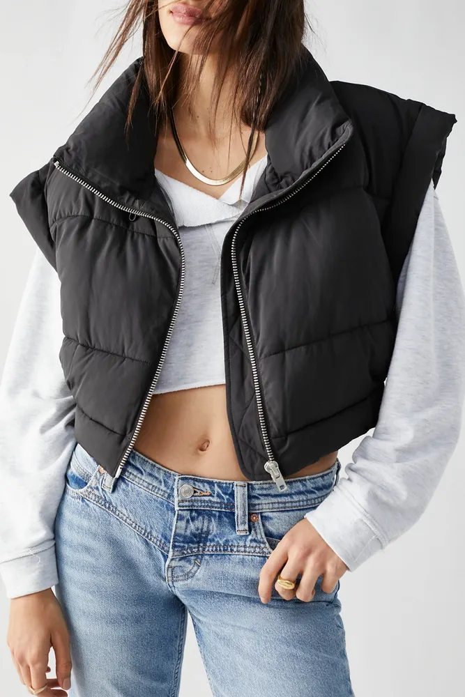 The Mother Cropped Puffer Vest