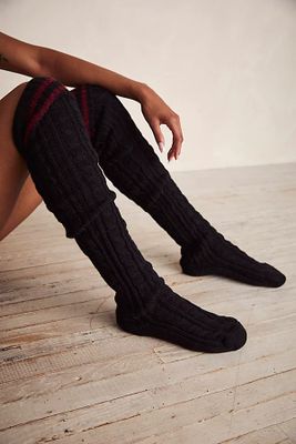 Alpine Stripe Cable Over-the-Knee Socks by Free People, One
