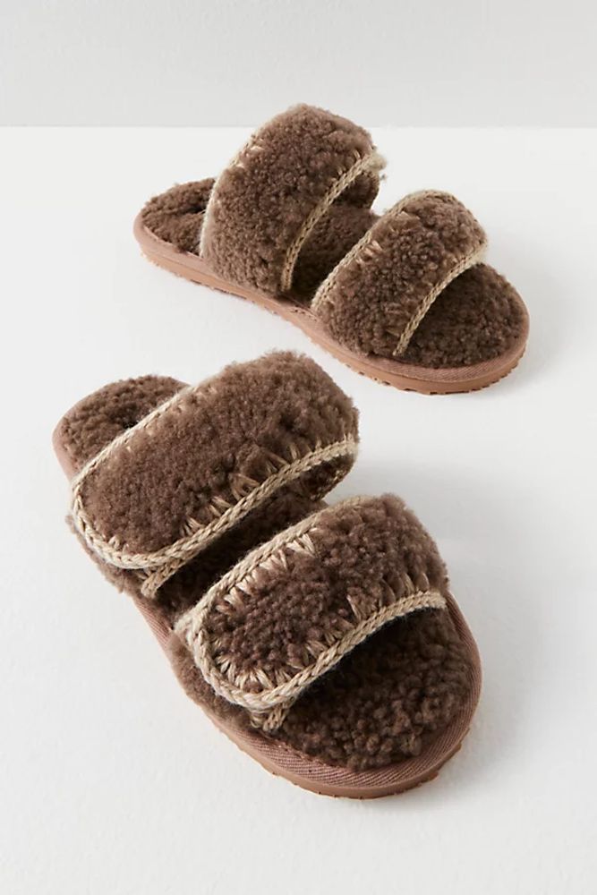 MOU Curly Shearling Slippers by at Free People, EU