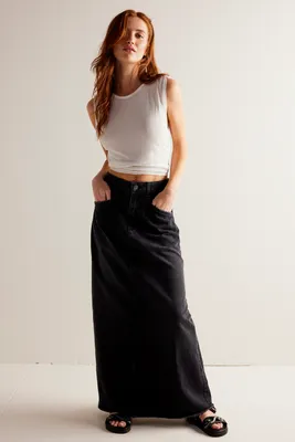 We The Free Come As You Are Denim Maxi Skirt