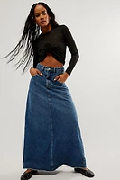 We The Free Come As You Are Denim Maxi Skirt