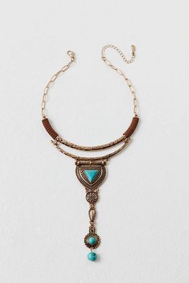 Sleepy Meadows Necklace by Free People, Turquoise, One Size