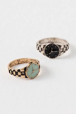 Extra Credit Ring by Free People, Silver Onyx,