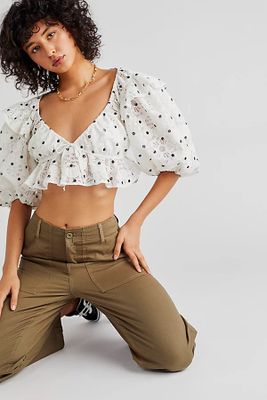 For Love & Lemons Glen Crop Top by at Free People, White,