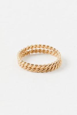 Set Of 2 Twisted Midi Rings by Free People, Gold, One Size