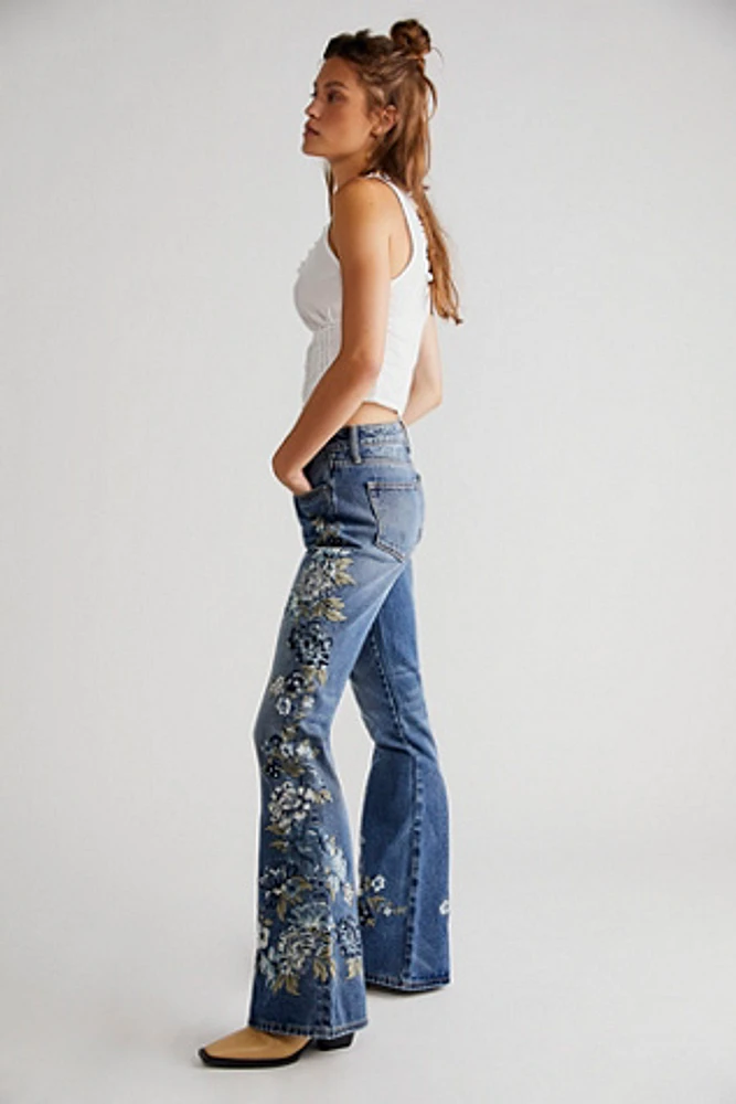 Driftwood Farrah Embroidered Flare Jeans