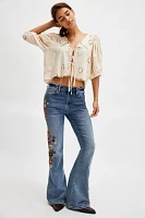 Driftwood Farrah Embroidered Flare Jeans
