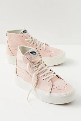 Sk8-hi Tapered Leather Stackform Sneakers by Vans at Free People, Pink / Marshmallow, US M