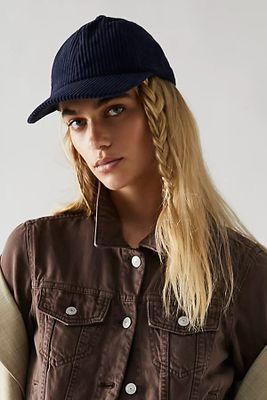 Chelsea Cord Baseball Hat by Free People, Navy, One Size