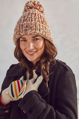 Pendleton Glacier Stripe Gloves by at Free People, Ivory,