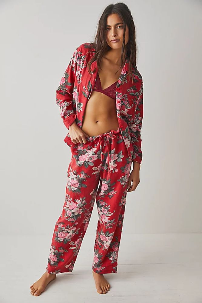 Bourbon Rose Long PJ Set by Only Hearts at Free People, Rose, S