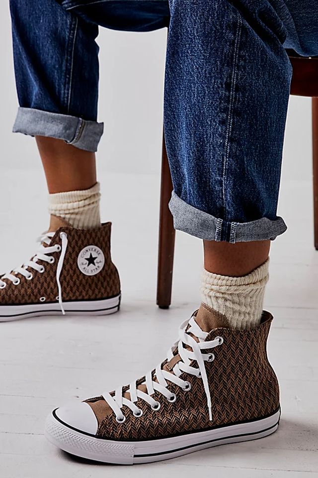 Converse Chuck Taylor All Herringbone Sneakers Converse at People, Sand Dune Velvet Brown, M | Pacific City