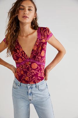 Emery Top by Free People, Pink Combo, L