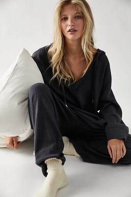 Early Night Thermal Hoodie by Intimately at Free People, Washed Black,