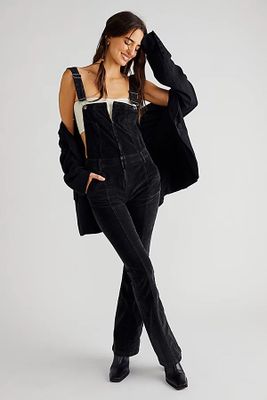 Camilla Cord Slim Flare Overalls by We The Free at Free People, Black, L