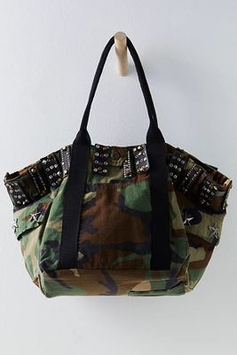 Ibiza Camo Tote Bag by Free People, Camo Green, One Size