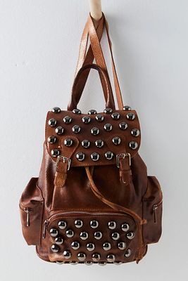 Sphynx Studded Backpack by Free People, Distressed Tan, One Size