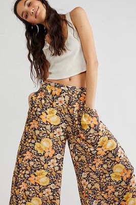 Spell Hibiscus Lane Wide-Leg Pants by Spell at Free People, Licorice, S