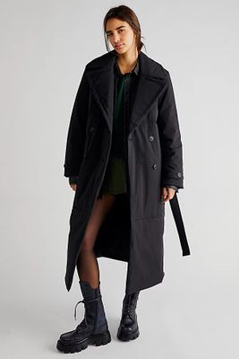City Slicker Puffer Trench Jacket by We The Free at People, Black,