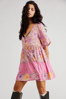 Spell Hibiscus Lane Mini Dress by at Free People, Musk,