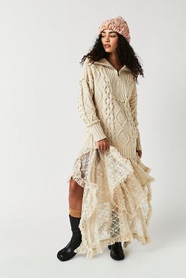 Driftwood Cable Polo by Free People, Ivory,