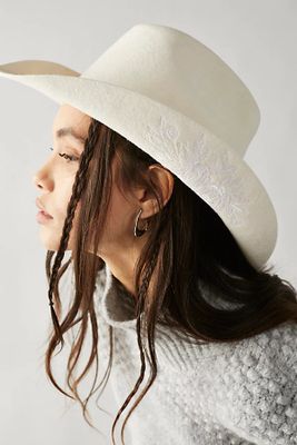 Desert Rose Embroidered Cowboy Hat by Free People, One