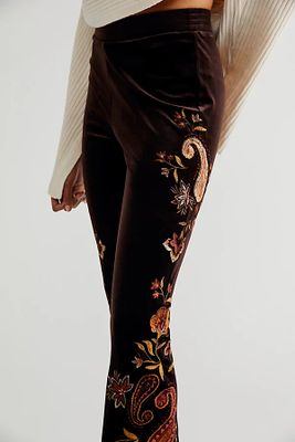 Driftwood Farrah Velvet Pull-On Flare Pants by at Free People,