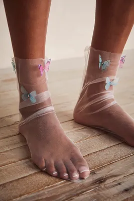 Butterfly Diamond Tulle Socks