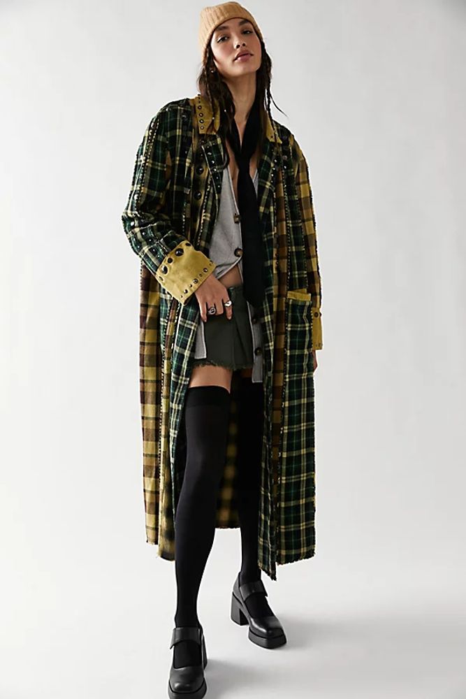 Rodeo Plaid Duster by We The Free at People, Grunge Green,