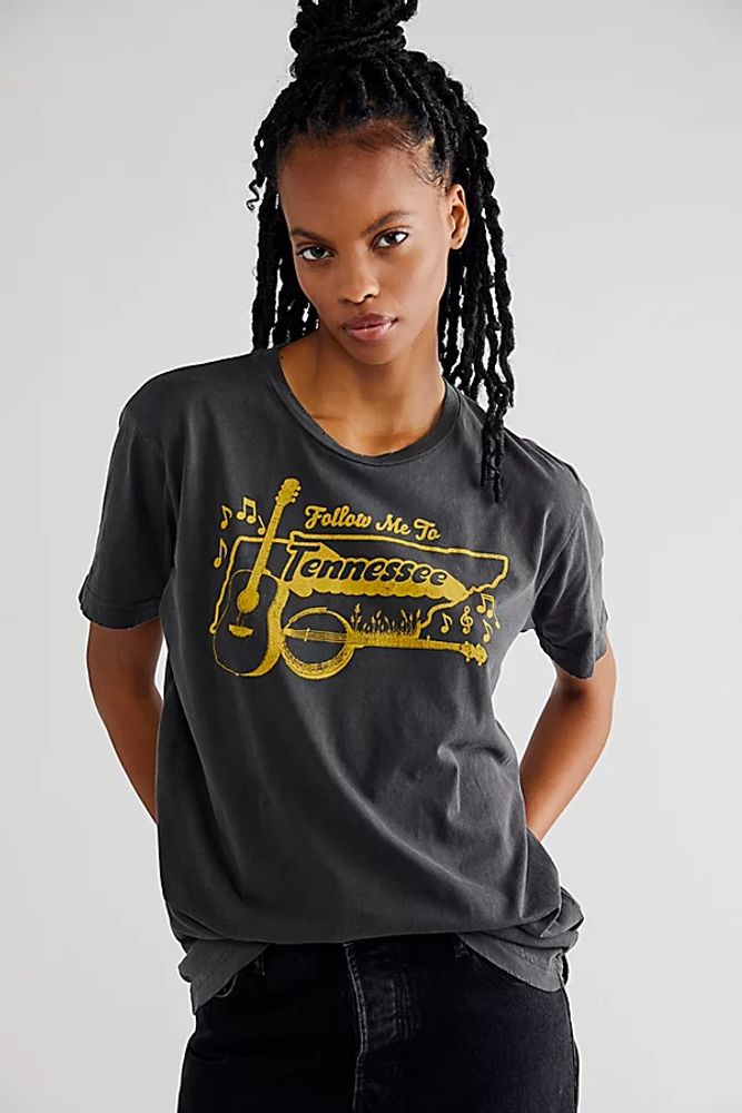 Follow Me To Tennessee Tee by Midnight Rider at Free People, Vintage Black,