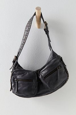 On Stage Clutch by Free People, Distressed Black, One Size