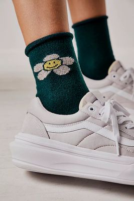 Happy Daisy Cashmere Crew Socks by Hansel From Basel at Free People, One