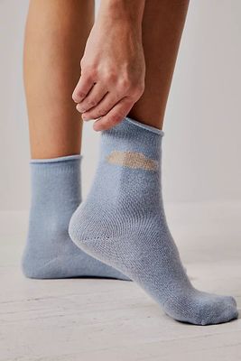 Cumulus Cashmere Crew Socks by Hansel From Basel at Free People, Blue, One Size