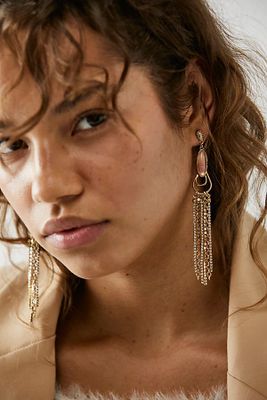 The Beat Goes On Dangle Earrings by Free People, Gold Dark Rose, One Size