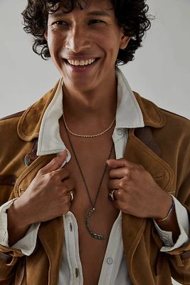 Marly Moretti Crescent Moon Necklace by Marly Moretti at Free People, Black Gunmetal Chain, One Size