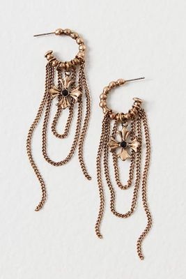 Poncho Hoop Earrings by Free People, Gold, One Size