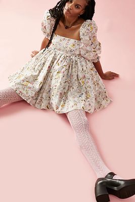 Fairytale Pointelle Tights by Hansel From Basel at Free People, Blush, One Size
