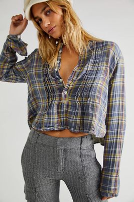CP Shades Plaid Cropped Yoko Top by at Free People,