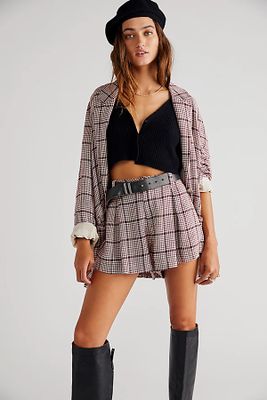 Kick Hem Trouser Shorts by Free People, Burgundy Combo, US