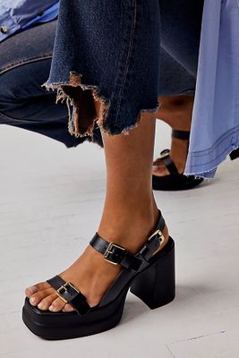 Pamela Double Stack Platform Heels by Free People, Black, EU