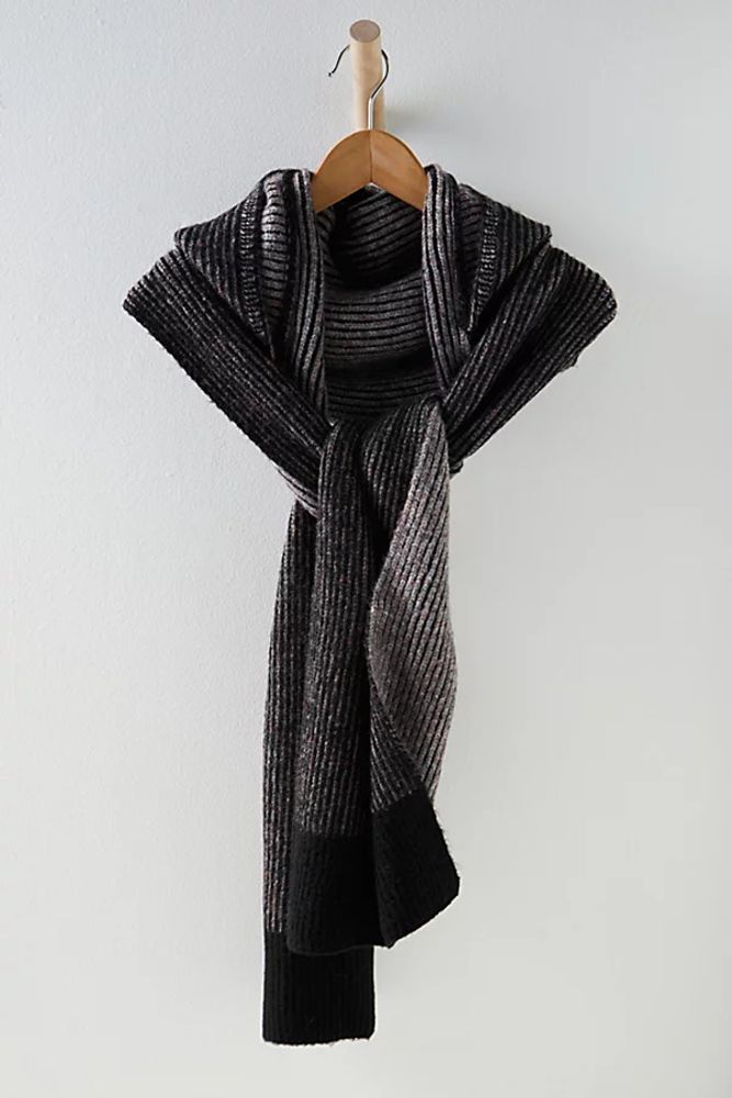Road Trip Ribbed Hooded Scarf by Free People, Combo, One