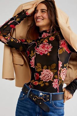 Charlie Printed Mesh Top by Free People, Combo,