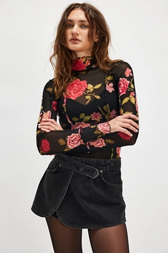 Charlie Printed Mesh Top