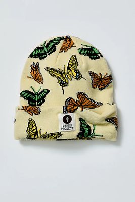 Butterfly Sanctuary Intarsia Knit Beanie by Parks Project at Free People, Multi, One Size